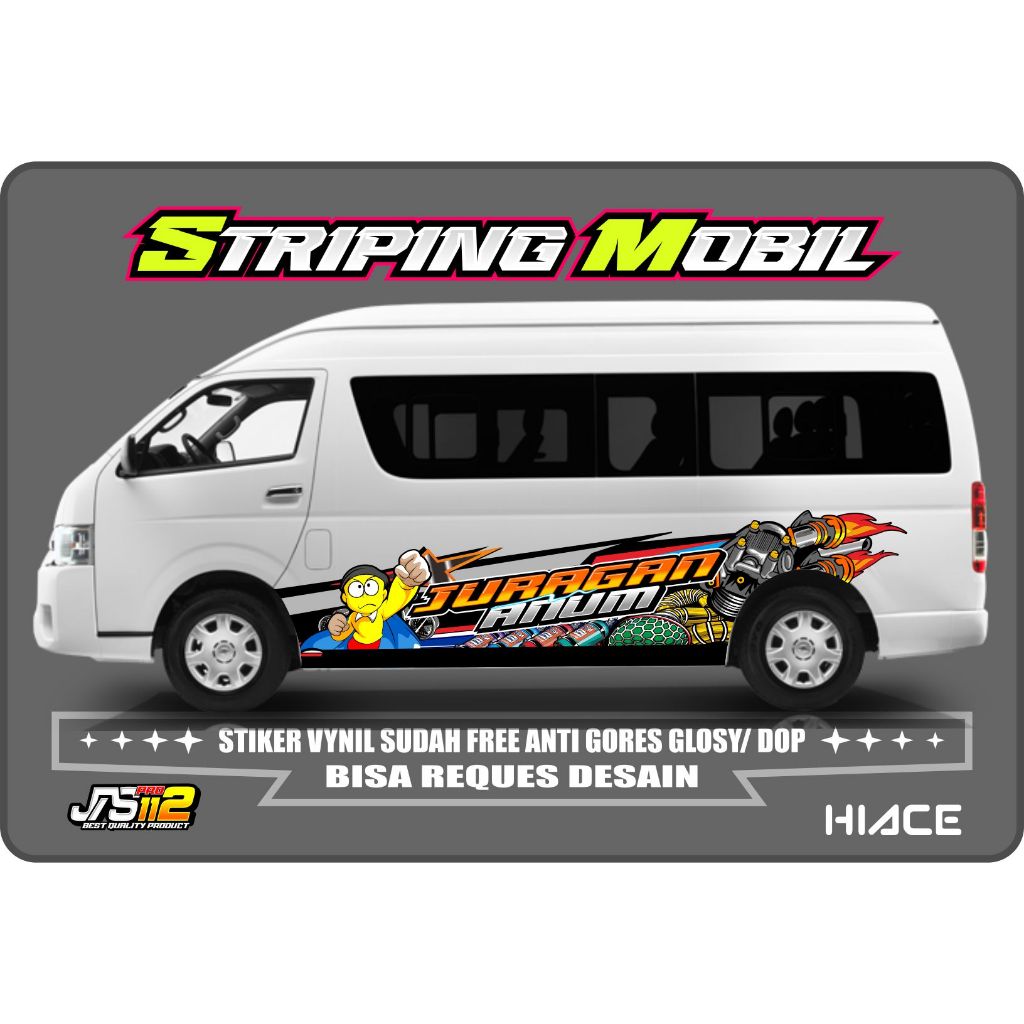 DECAL MOBIL TOYOTA HIACE LIVERY MOBIL HIACE STIKER MOBIL TRAVEL STIKER MOBIL TOYOTA