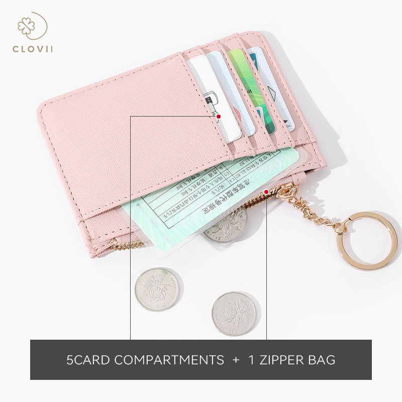 CLOVII Card Holder Dompet Kartu Wanita Kulit PU Leather Premium - EMILIA