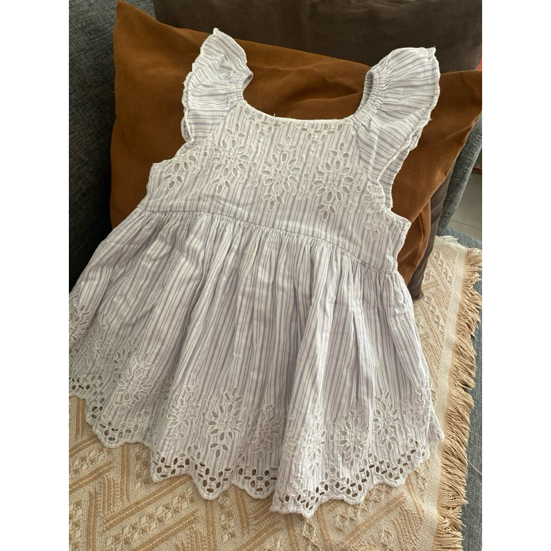 preloved dress katbol baby girls katun bolong katun embroiderry size 6-18m brand baby gap