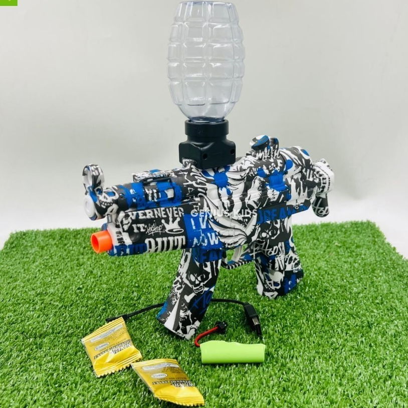 MAINAN MP5 SUBMACHINE GUN AUTO LOADED BATERAI CAS JELLY WATER GUN BOMB