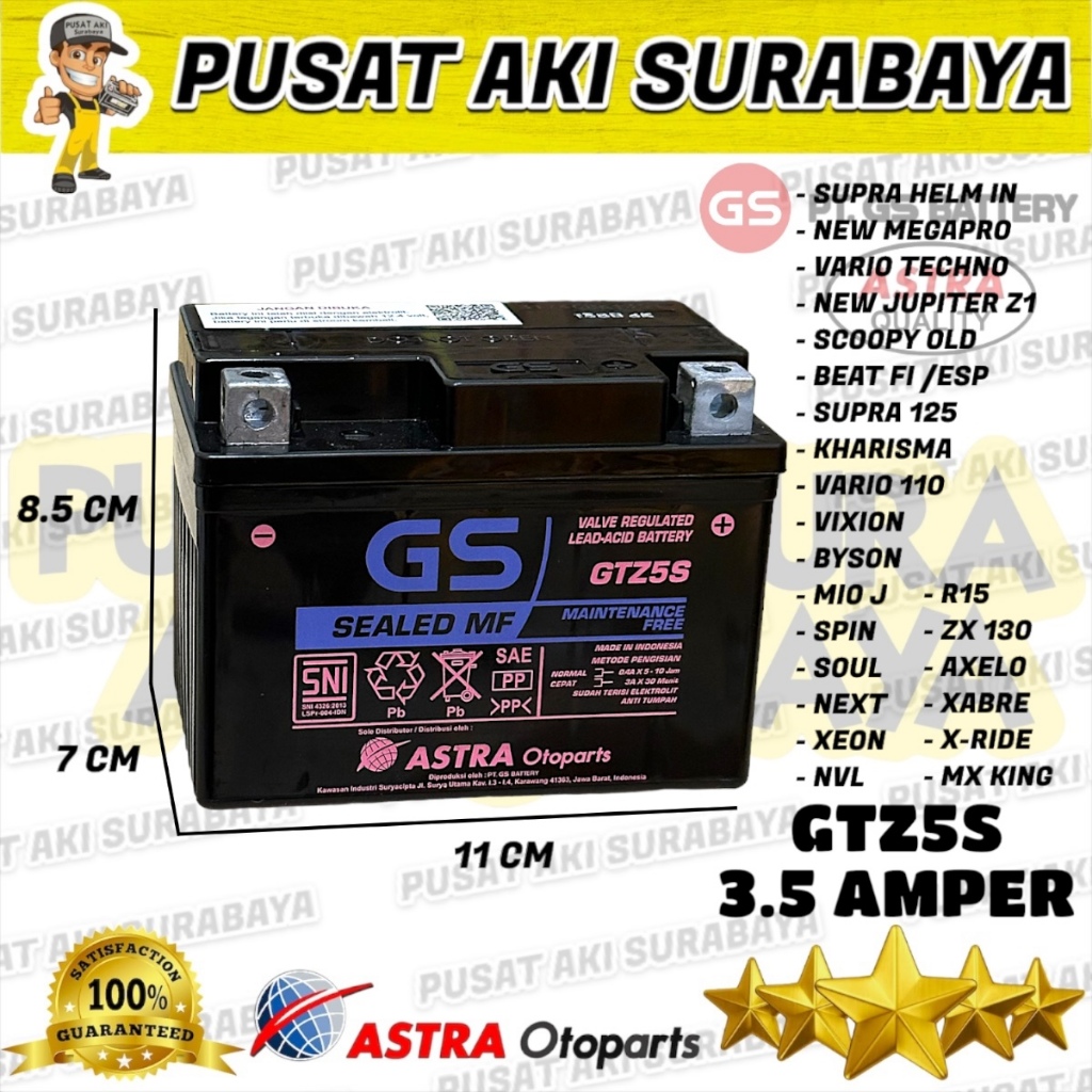 AKI ORI GS ASTRA GTZ5S ACCU MOTOR BEAT KARBU BEAT ESP BEAT FI BEAT STREET SUZUKI NEX HAYATE LETS