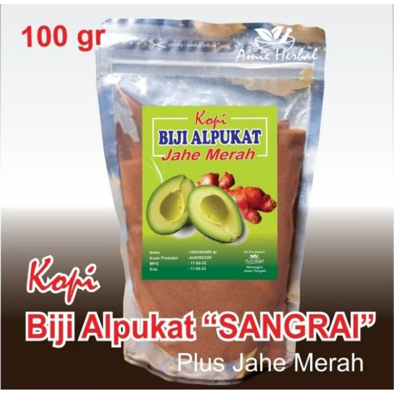 

Kopi Biji Alpukat/Jahe Merah Sangrai/Bubuk/Powder. 100gr