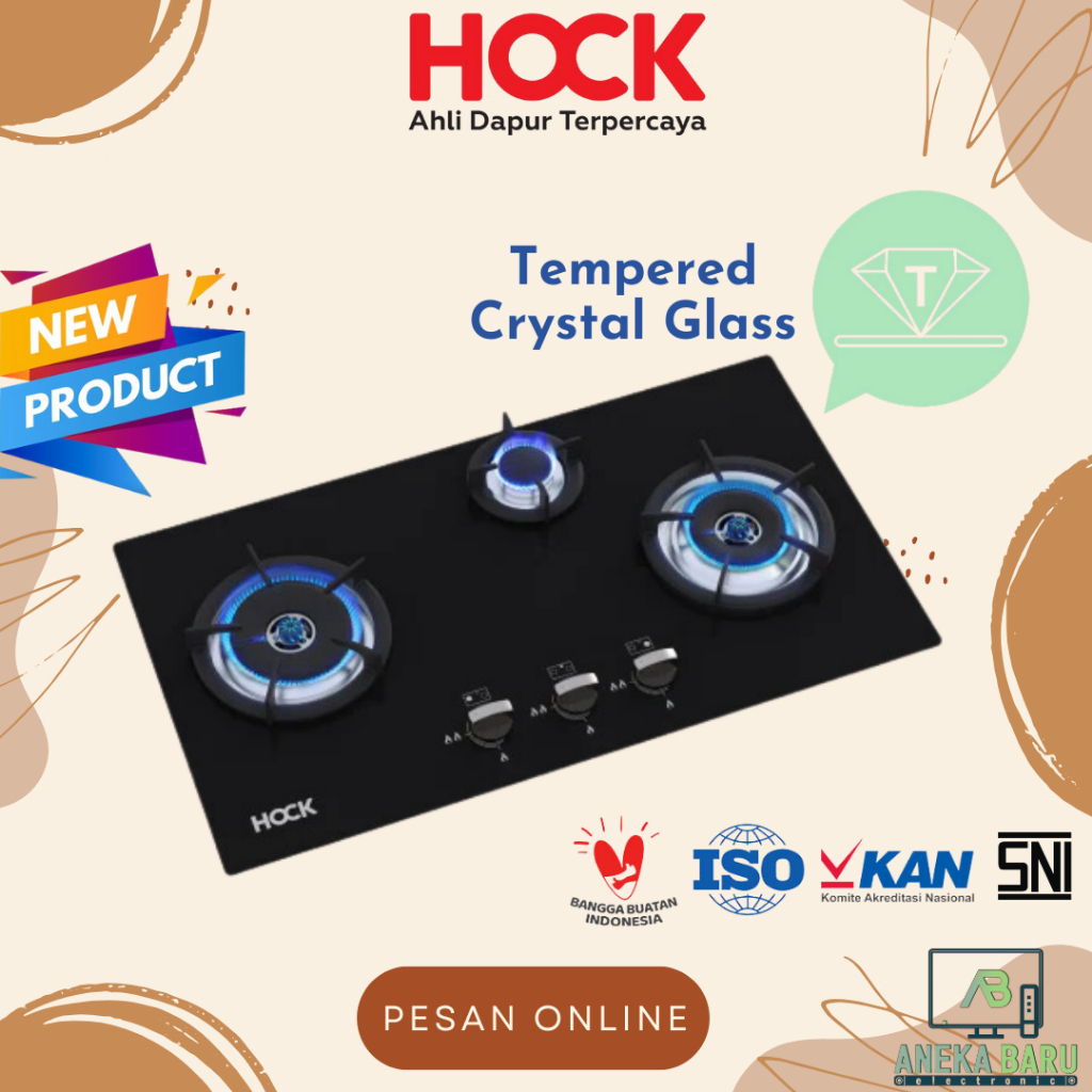 [READY & COD] Hock Kompor Tanam Gas 3 Tungku HB-330OC / 330OC / HB 330 OC