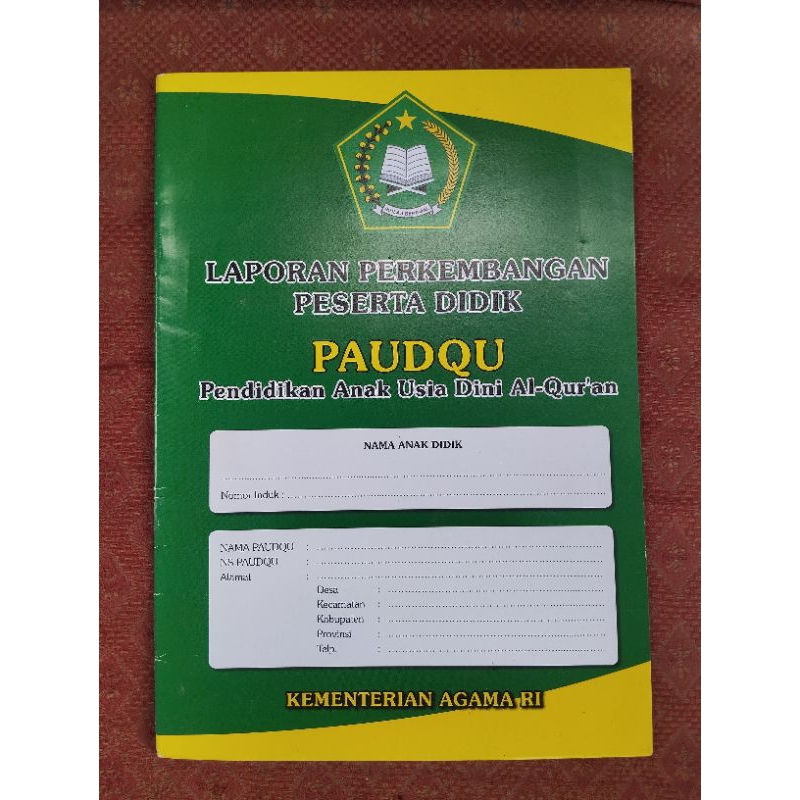 Baru RAPORT PAUD AL-QUR'AN K13