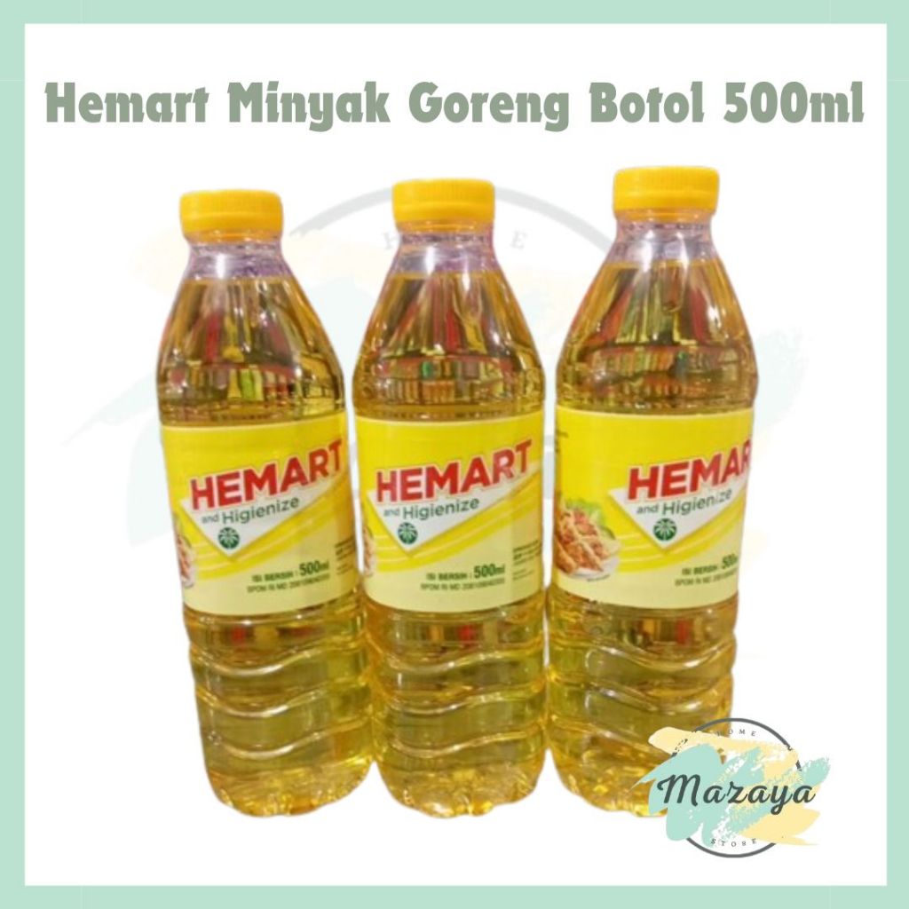 

MINYAK GORENG HEMART BOTOL KEMASAN NETTO 500 ML - MAZAYA HOMESTORE