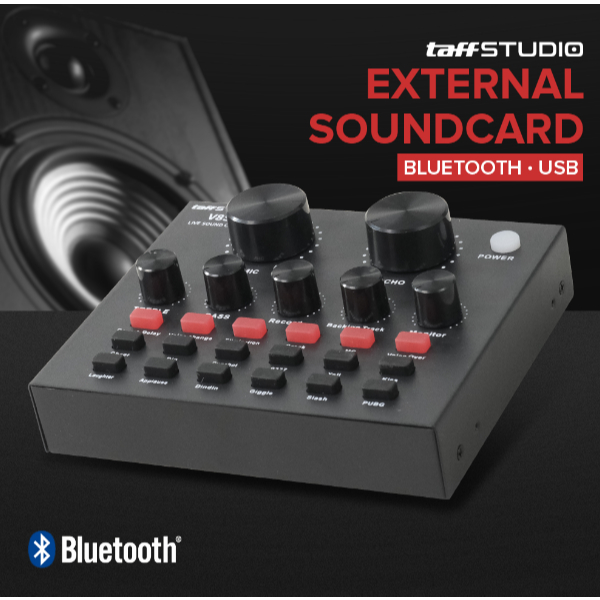 TaffSTUDIO Bluetooth Audio USB External Soundcard - Soundcard Live Broadcast Mic 100% ORIGINAL