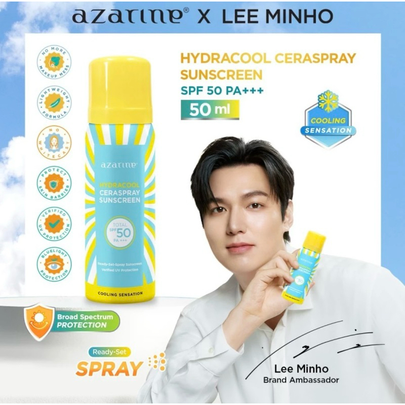 Azarine Hydracool Ceraspray Sunscreen SPF 50 PA+++ / Azarine sunscreen spray spf 50 pa+++ / azarine 