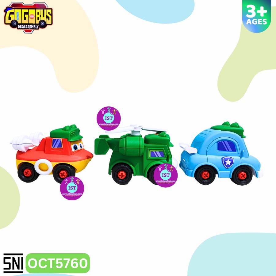 Mainan Anak GOGOBUS Bongkar Pasang 3pcs OCT5760 Diecast