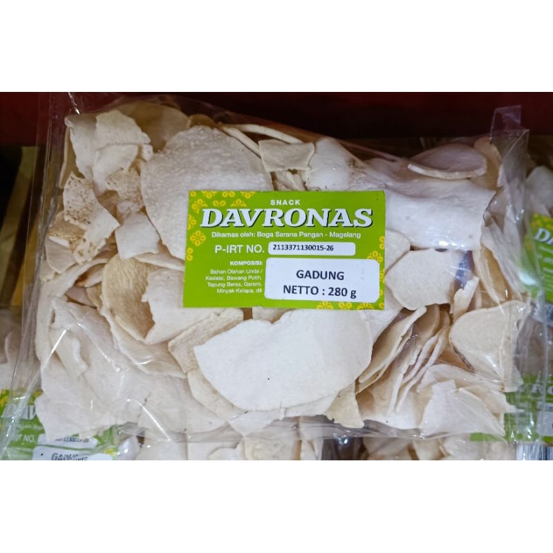 

Ceriping Gadung Davronas 280gr Camilan oleh-oleh khas Jogja Magelang Semarang Jateng DIY