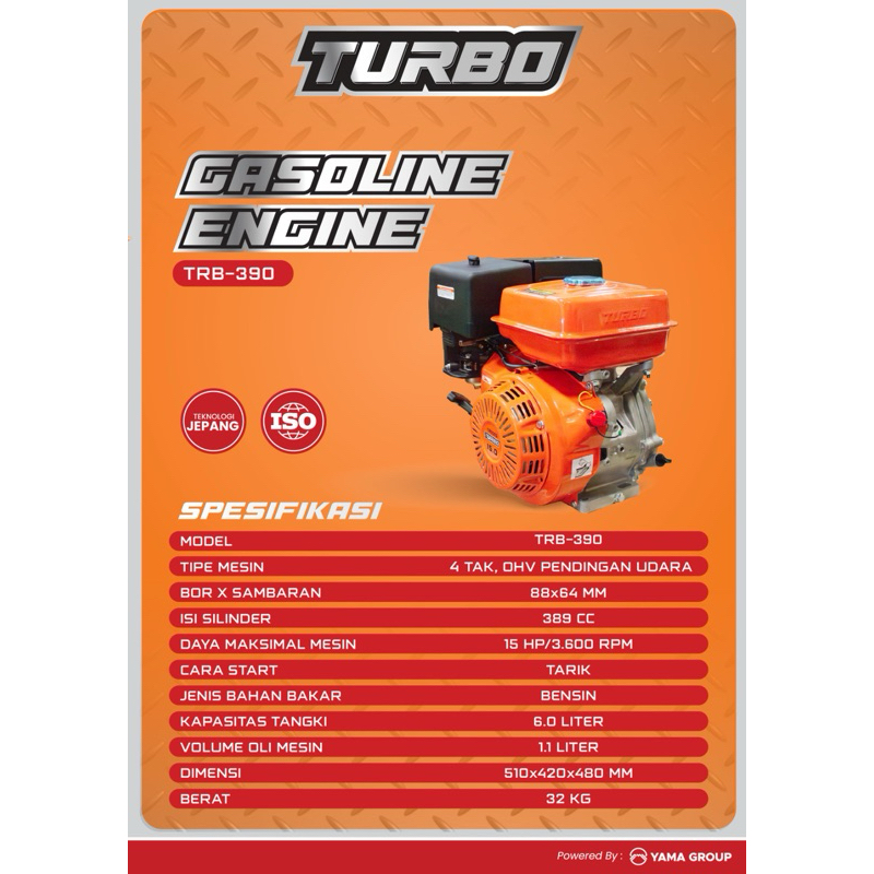 MESIN PENGGERAK BENSIN GX390 TURBO 15HP