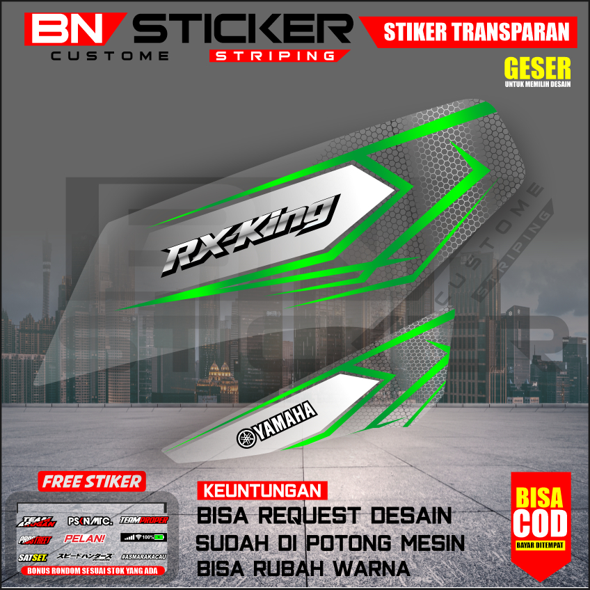 STRIPING DECAL RX KING FACELIFT CUSTOM TRANSPARAN STRIPING RX KING VIRAL UV PREMIUM MAX DECAL IX-5