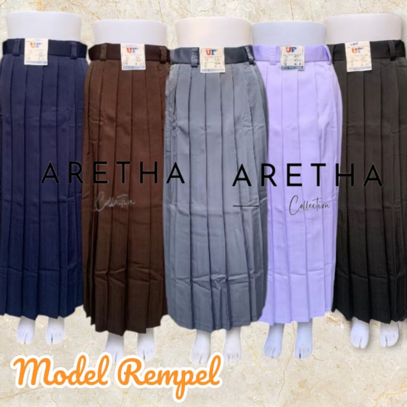 ROK REMPEL SEKOLAH KERJA FORMAL HITAM PUTIH COKLAT PRAMUKA ABU SMA BIRU SMP BAHAN TWIST