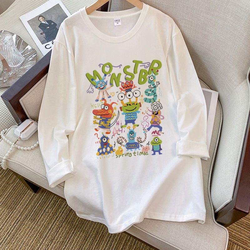 KOIKOO kaos putih wanita kaos oversize wanita kaos korean style wanita baju oversize wanita lengan 7