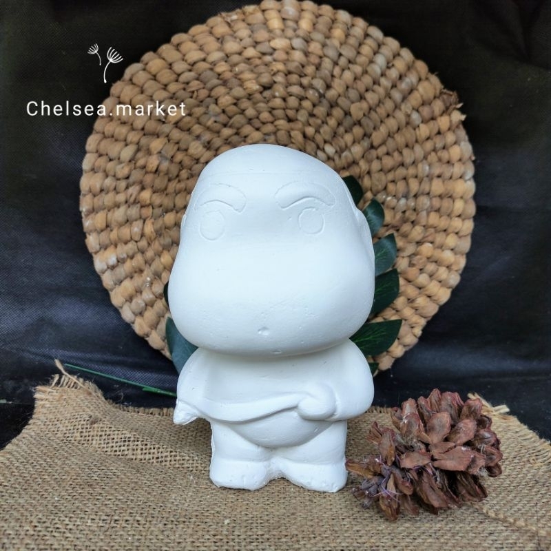 patung lukis gypsum celengan sinchan 3D