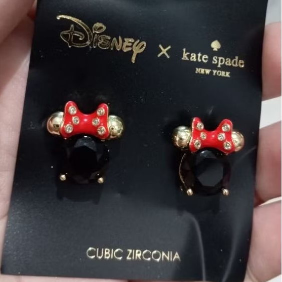 Anting Silver Mickey Batu Hitam