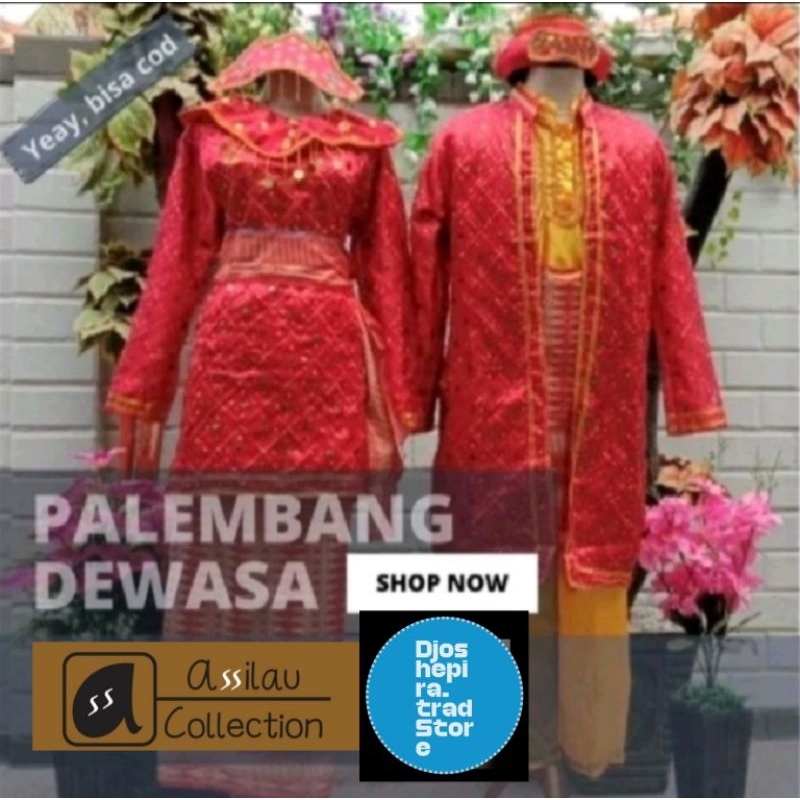 baju adat dewasa palembang satuan(pria&wanita)