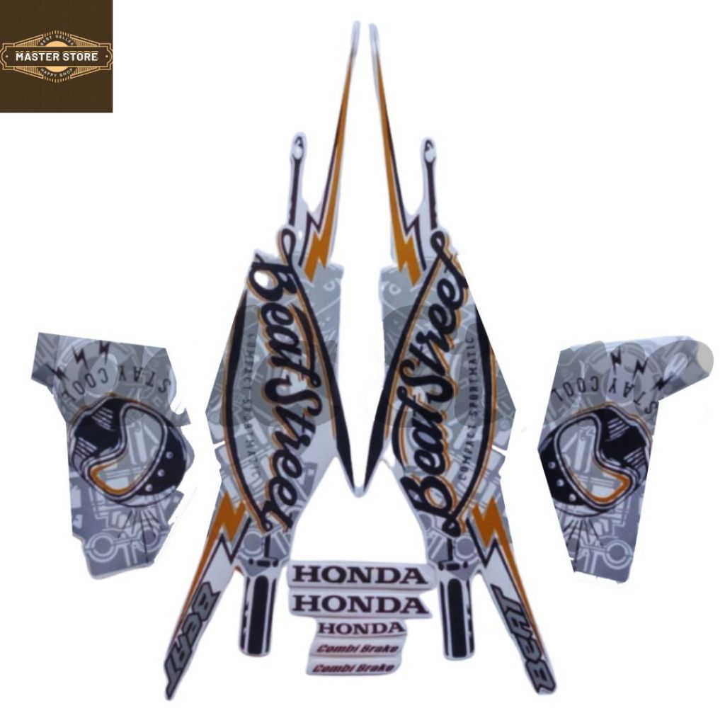 Sticker Striping Motor Honda Beat Street 2017 Full Silver list body motor beat Street