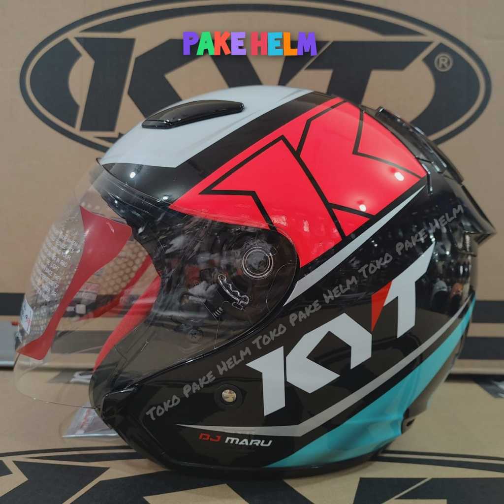 helm kyt half face dj maru motif 17 pink original