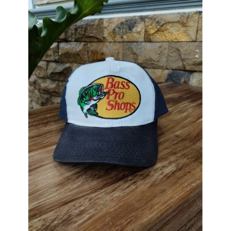 Topi bass pro shops logo bordir