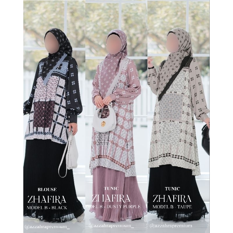 Zhafira Series (Tunik+Rok+Scarf) by Azzahra Premium