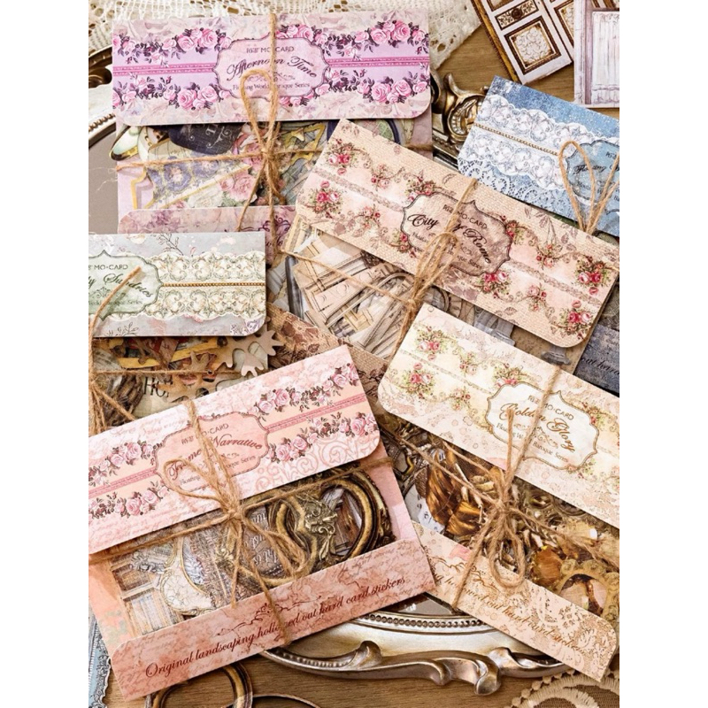 

30 Pcs Ephemera Bundles Item Sticker, Stiker jendela barang vintage retro DIY DECO Jurnal