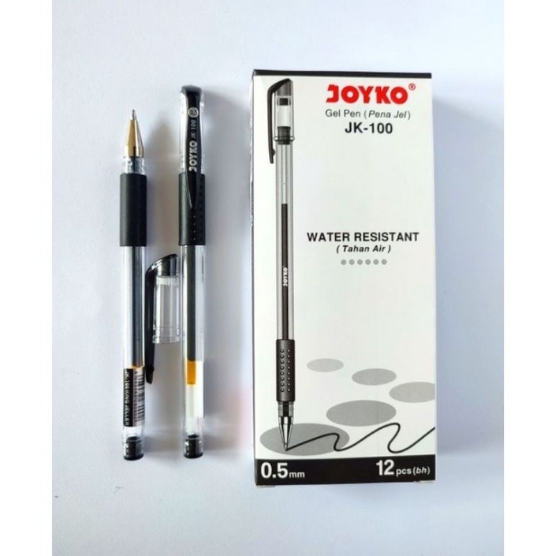 

Gel Pen / Pena jel Joyko JK100 Hitam Tahan Air