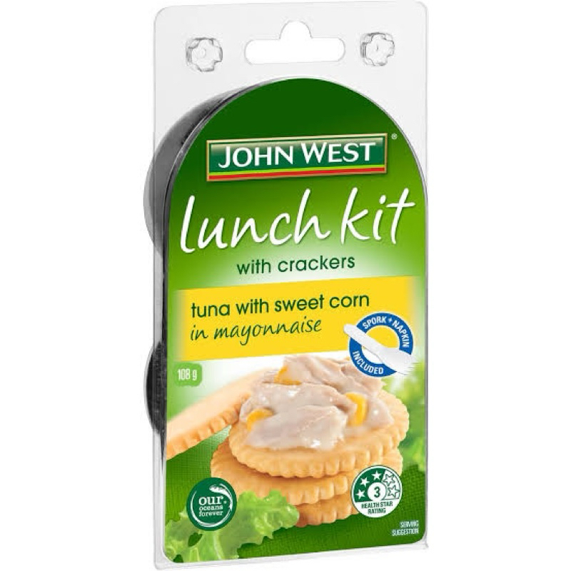 

JOHN WEST Lunch Kit with Crackers 108 gr crackers with tuna snack import original