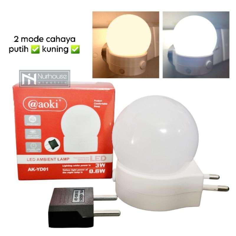 AOKI Lampu Tidur Led Dinding Lampu Kamar Lampu Malam 3 Watt AK-YD01