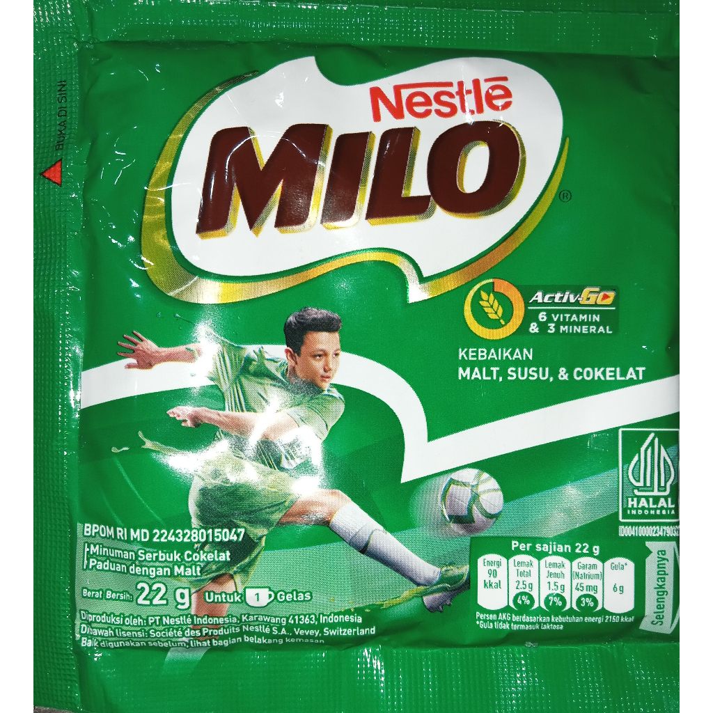 

Susu Milo Activ Go 22 gr - 1 renceng isi 10 sachet