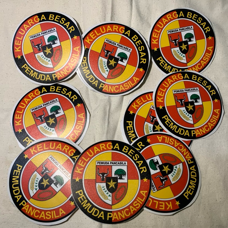 

stiker pemuda pancasila bulat keluarga besar pp,stiker keluarga besar pemuda pancasila bulat