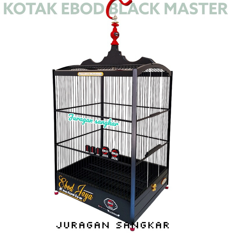 SANGKAR KANDANG KOTAK EBOD BLACK MASTER AKRILIK TIMBUL JERUJI FIBER
