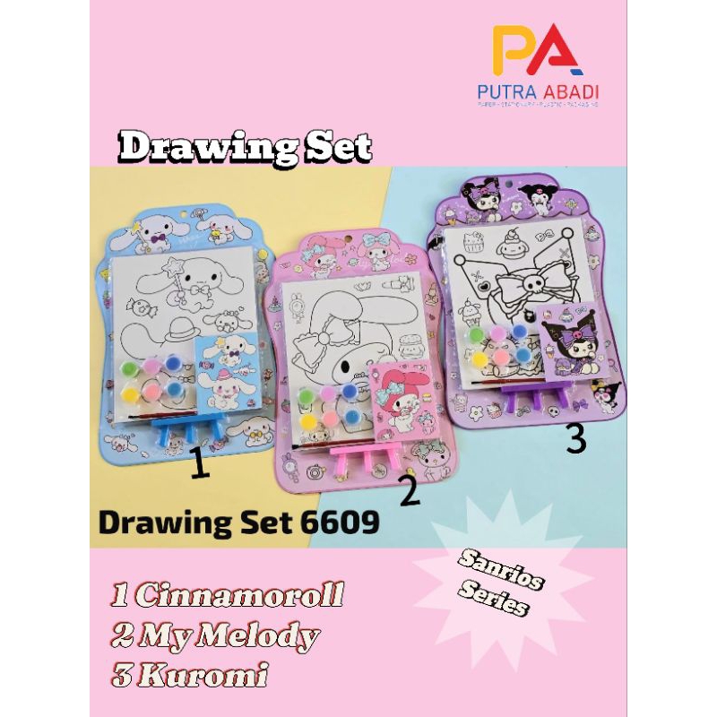 

Set Alat Gambar Viral Drawing Set Sanrios Kuromi Cinnamoroll My Melody/ Souvenir Ulang Tahun Sanrios