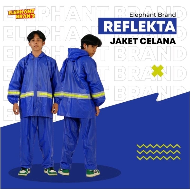 Jas Hujan Stelan Elephant Brand Reflekta baju celana