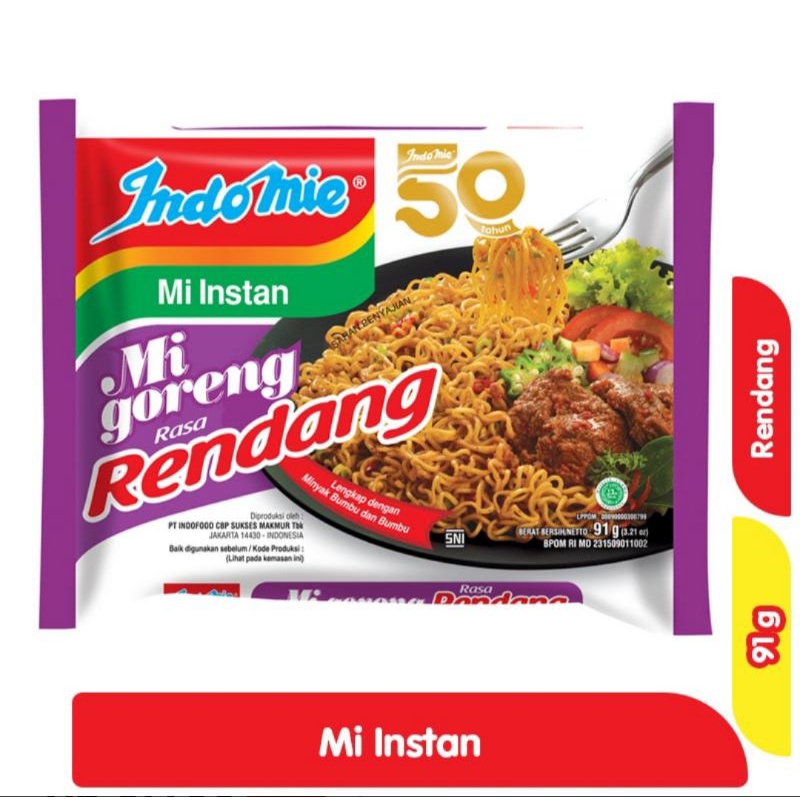 

Indomie Mi Instan Goreng Rendang 91 g