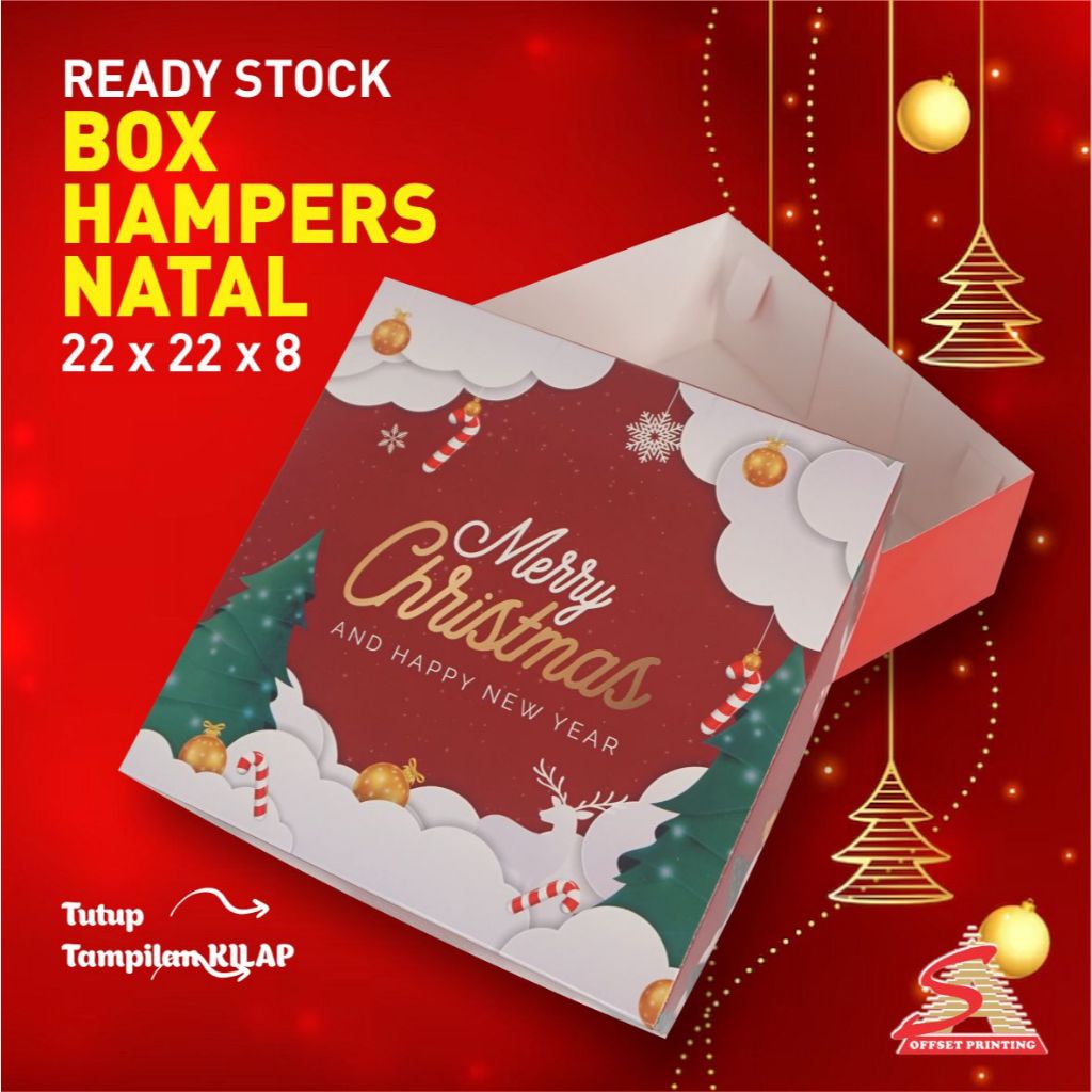 

22x22x8 Box Natal/Christmas Box/Christmas hampers/Dus Natal