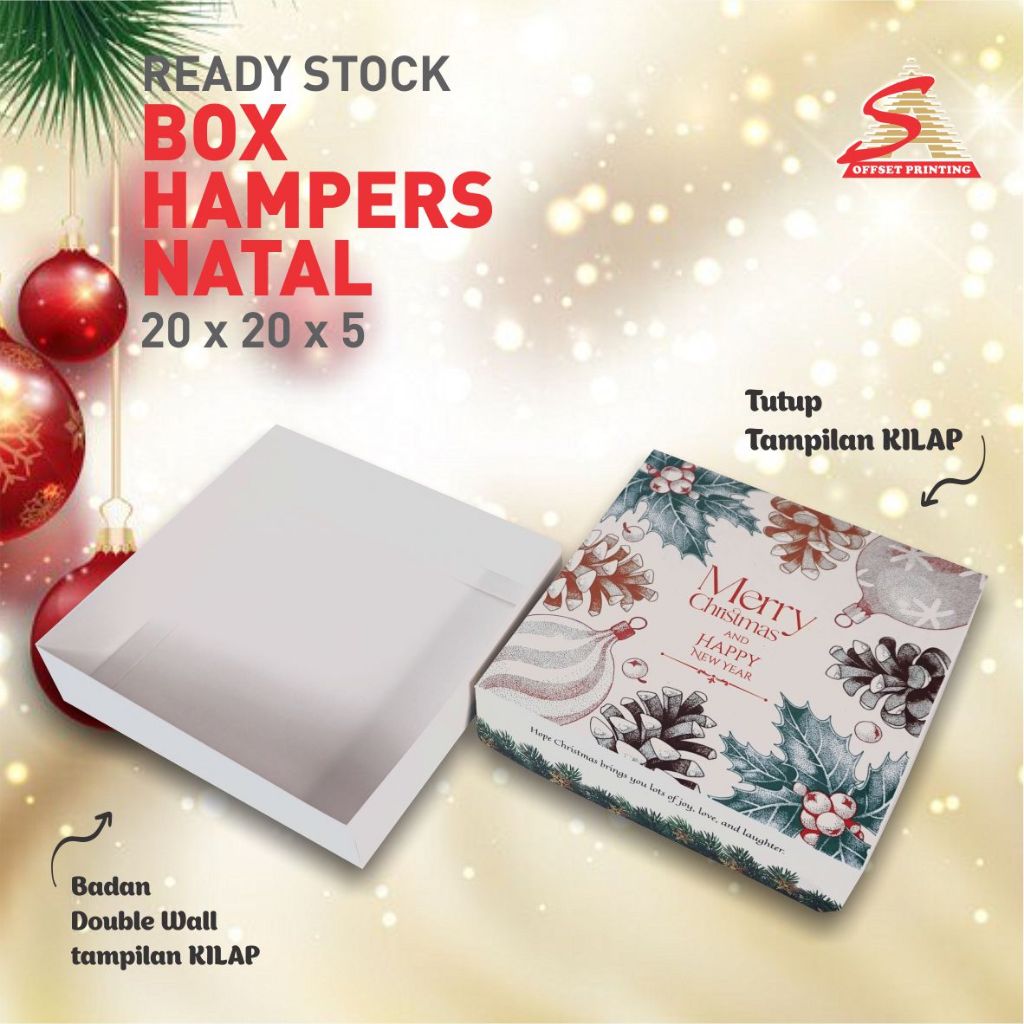

20x20x5 Box Natal/Christmas Box/Christmas hampers/Dus Natal