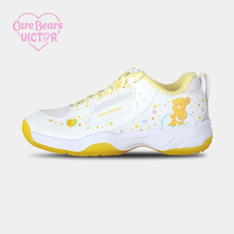 sepatu badminton anak VICTOR X CARE BEARS BADMINTON SHOES WHITE/YELLOW