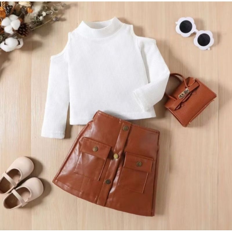 Rok anak perempuan / Rok / Rok Korean style / Rok mini / Rok mini anak perempuan / Rok kulit anak pe