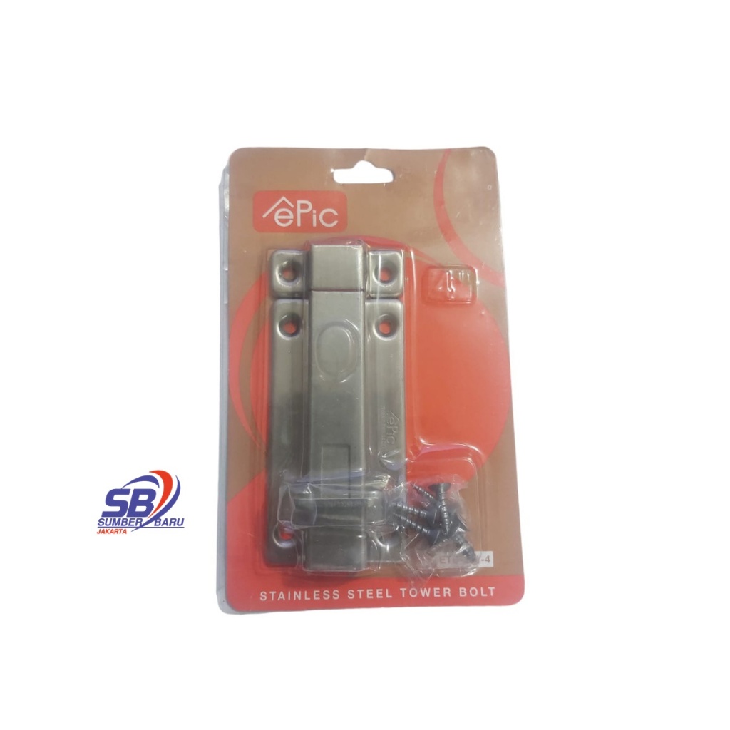 Grendel Stainless Epic Tower Bolt 4 inch / Slot / Selot Kunci Pintu Kualitas Terbaik SBJ