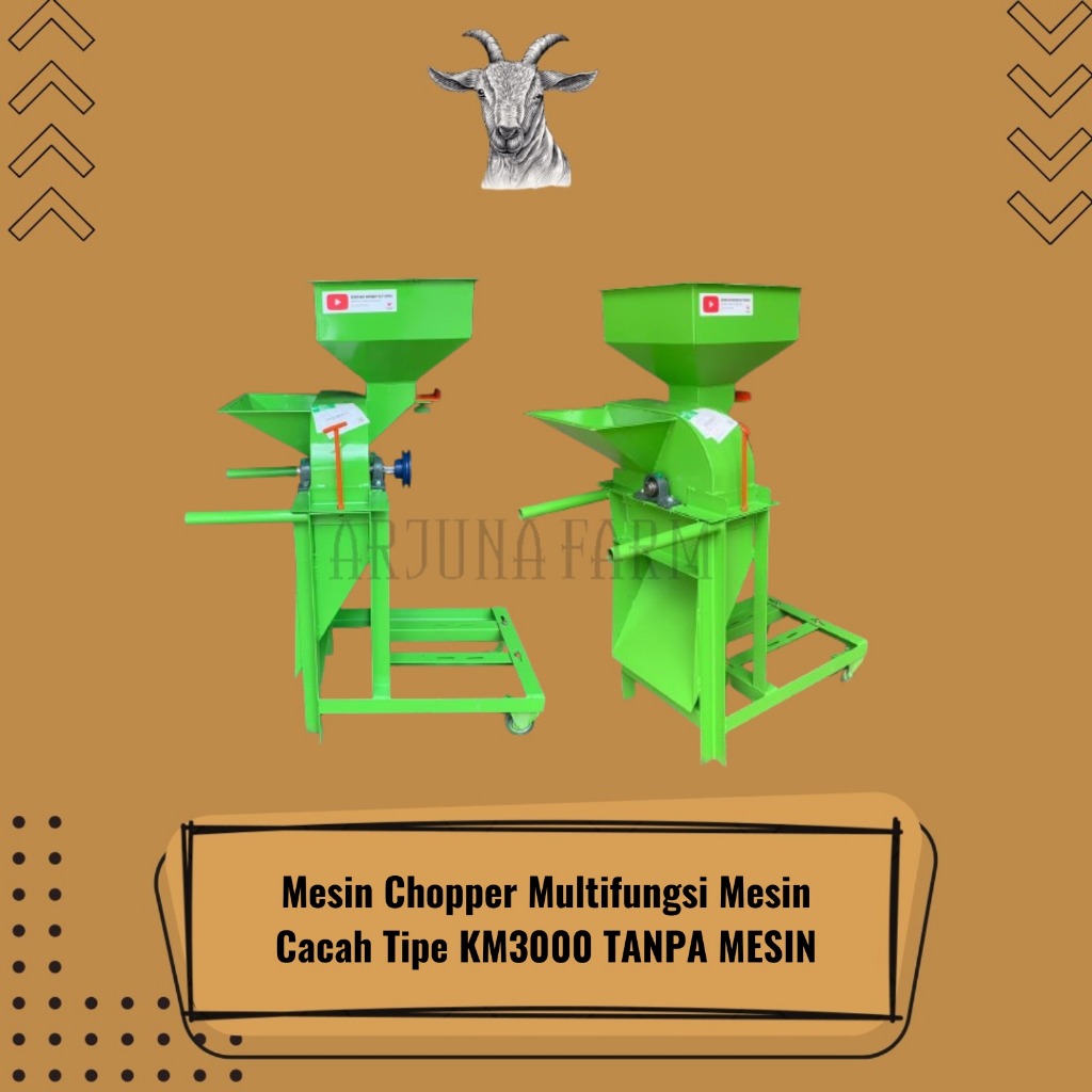 Mesin Pencacah Chopper Tipe KM3000 Rumput Jagung Pakan Domba Sapi (TANPA MESIN)