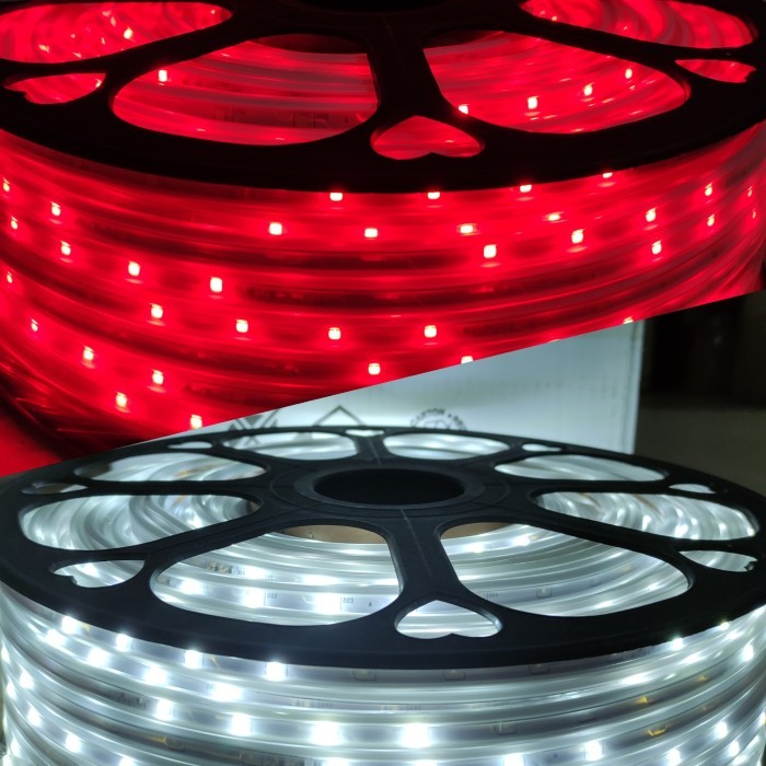 Lampu Strip 5050 50 Meter Merah Putih RGB Waterproof +  SOKET
