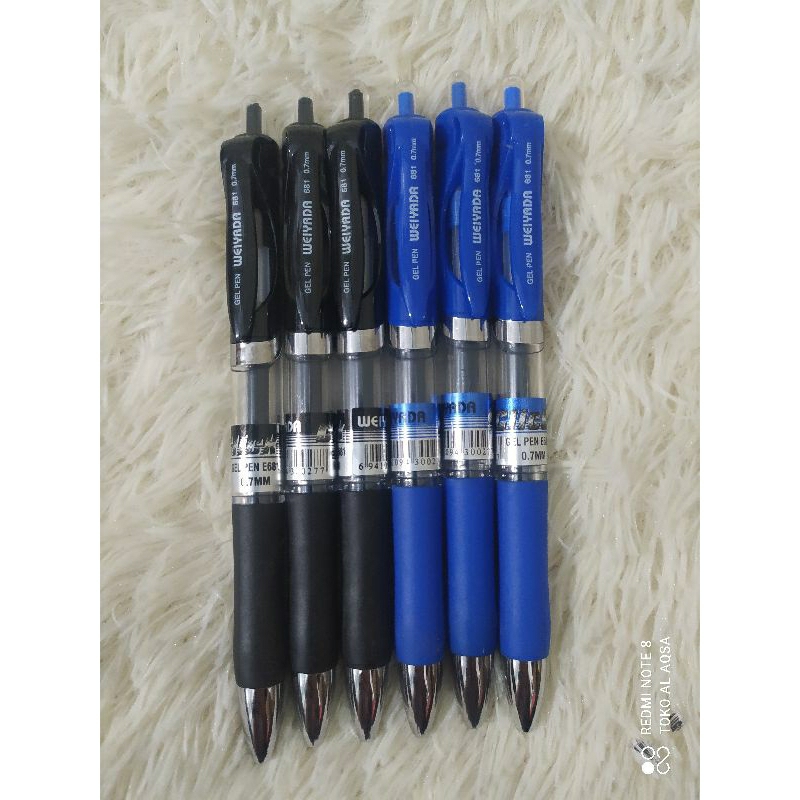 

Bolpoin//Pulpen//Bolpen Gell Weiyada Hitam & Biru ( 1pcs )