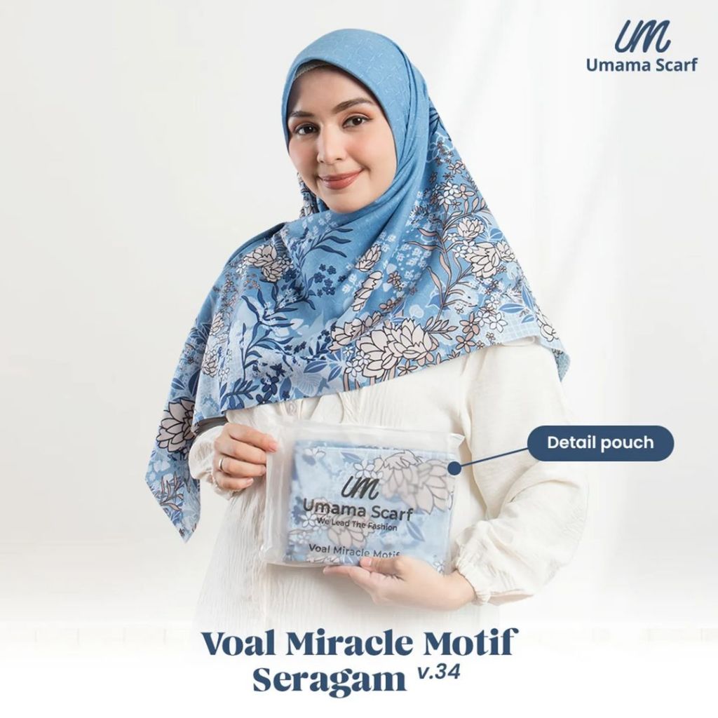 Umama Scarf - Kerudung Motif Jilbab Segi Empat Hijab Daily Voal Miracle Motif Icon Pouch