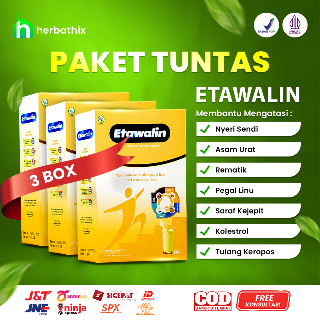 

Susu Kambing ETAWALIN Herbal Jamu Alami Paket Tuntas 3 Box Obat Asam Urat