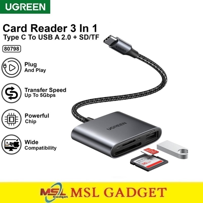 UGREEN OTG Card Reader USB Type C to SD TF MicroSD Memory Card USB Flashdisk