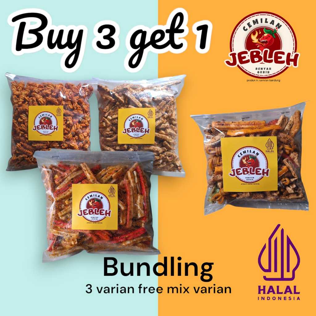 

Paket cemilan basreng mie gulung kerupuk bantat/beli 3 cemilan 250gram free campur campur