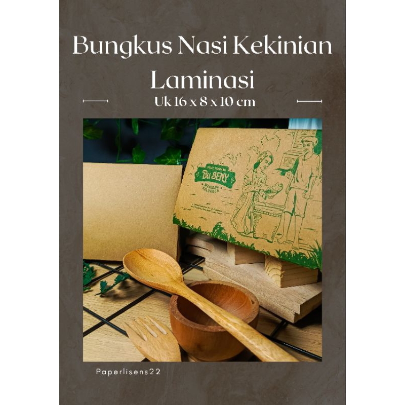 Bungkus Nasi Kekinian / Kertas Nasi Laminasi / Bungkus Nasi Modern / Laminated Rice Paper