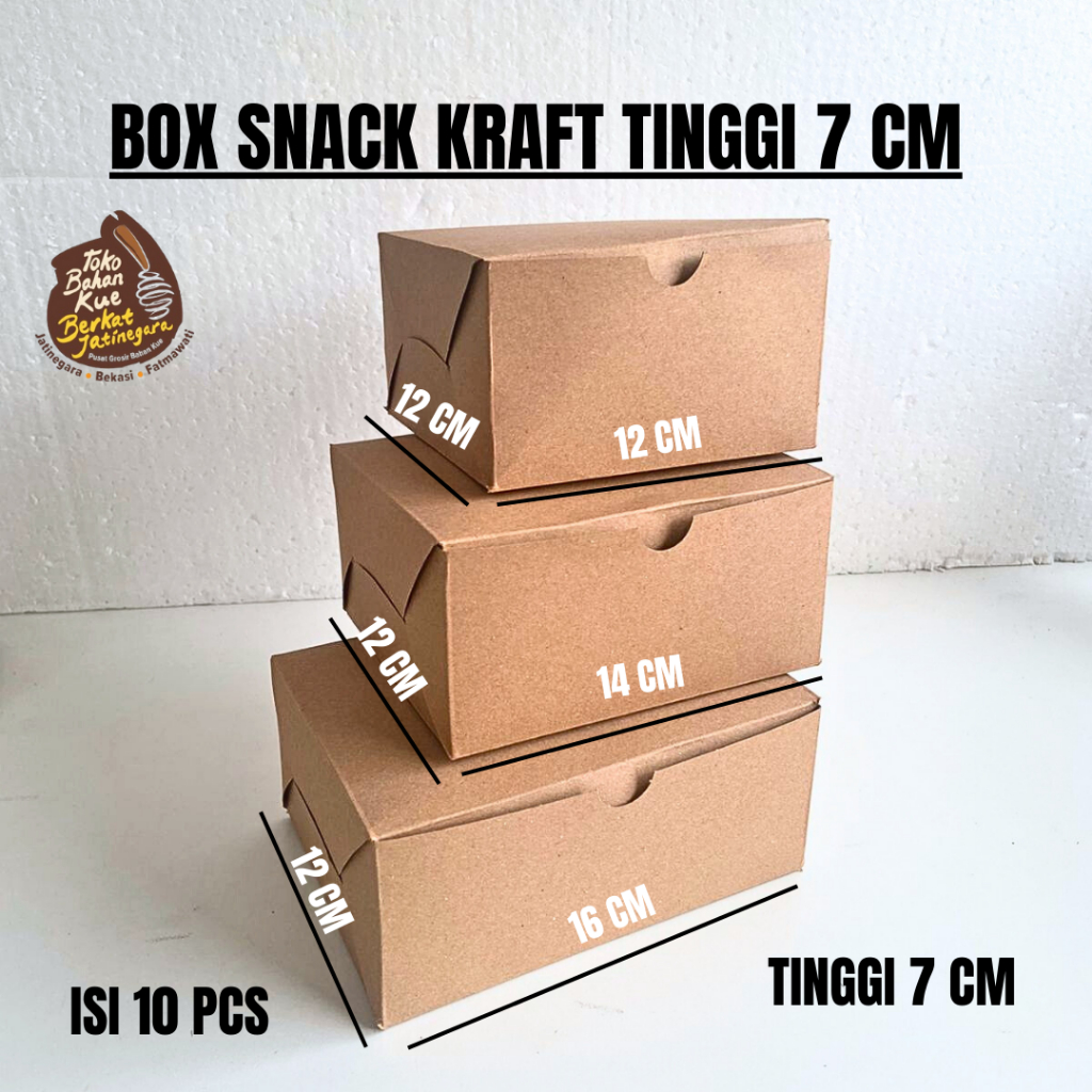 

BOX / DUS / BOX SNACK KRAFT POLOS / BOX MAKANAN KOTAK POLOS / 10 PCS