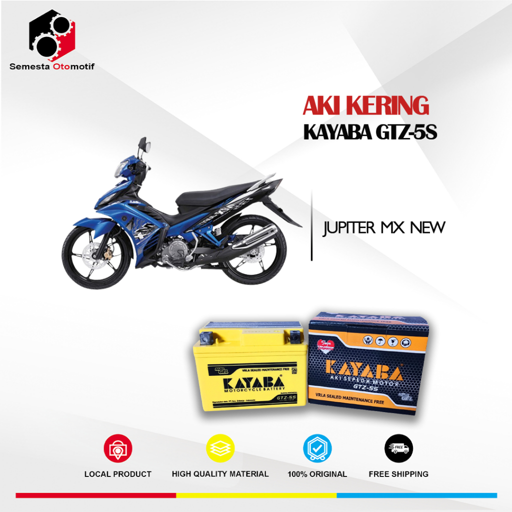Aki Motor Jupiter MX New KAYABA GTZ5S Aki Kering 100% Original Free Bubble