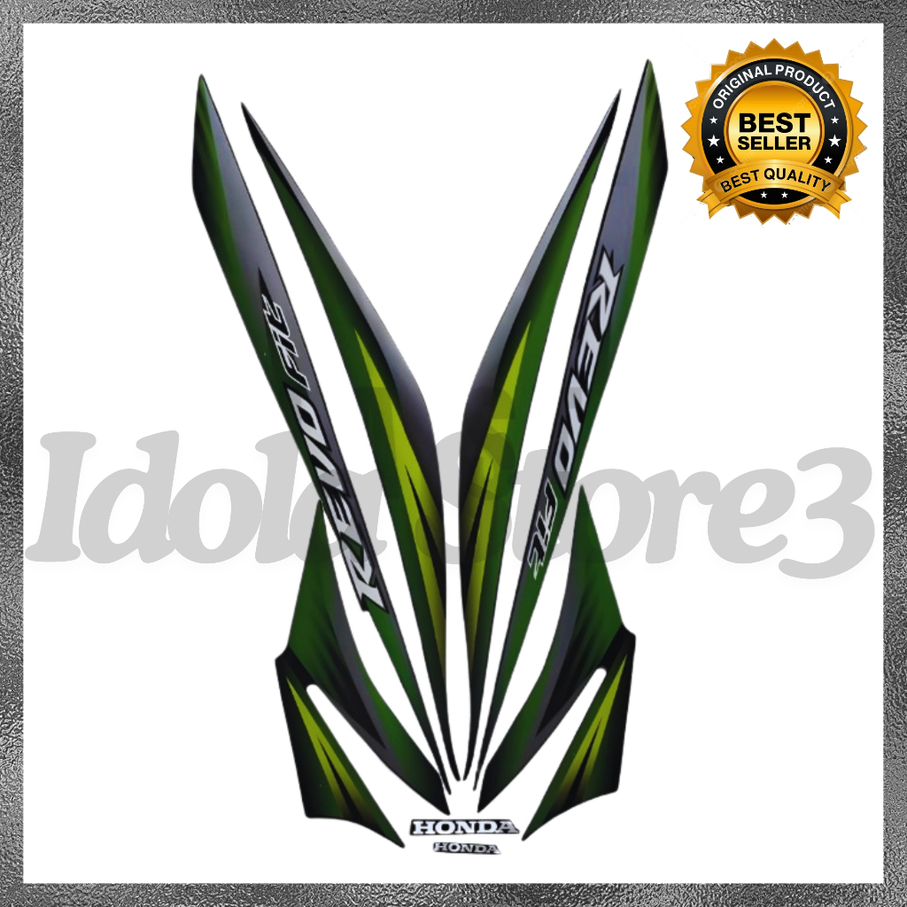 Sticker Striping Honda Revo Fit 125 2012 Hitam Hijau List Body Motor Honda Revo Fit 2012 Berkualitas